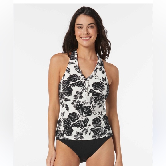 Beach house halter Tankini set with matching bathing skirt L blue - Picture 16 of 16